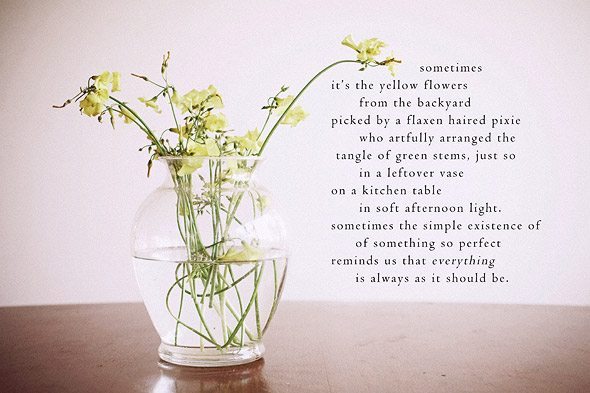 yellow flower image and poem by Jeanette LeBlanc