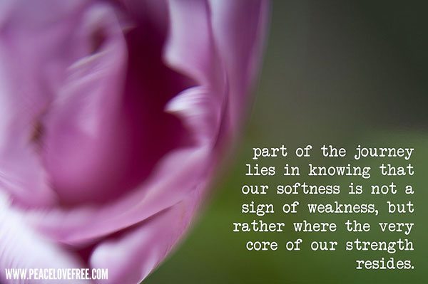 "part of the journey is in knowing that our softness is not a sign of weakness, but rather where the very core of our strength resides" Jeanette LeBlanc