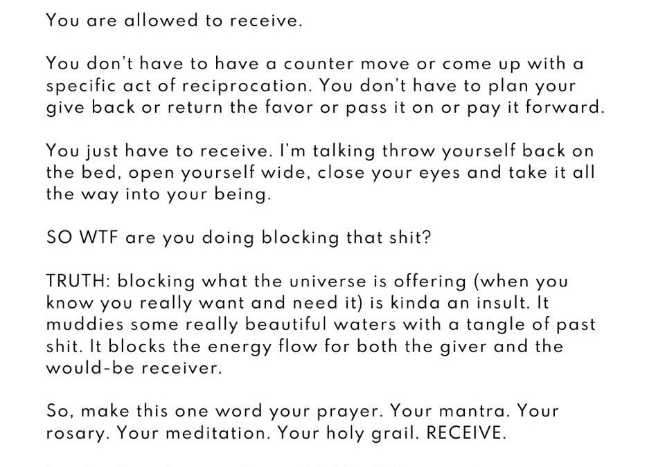 You Are Allowed To Receive